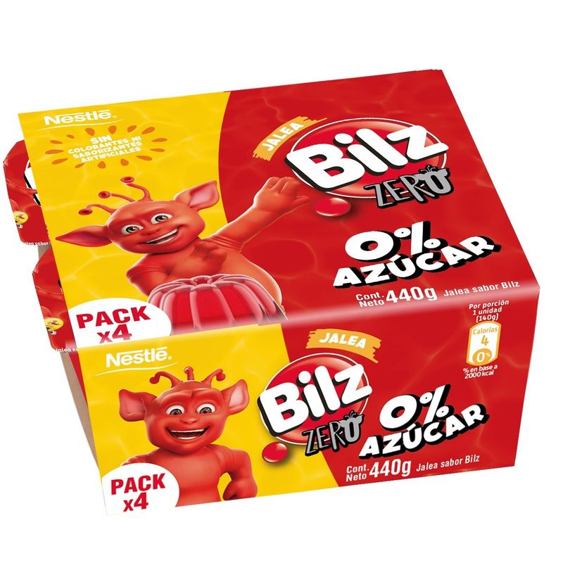 NESTLE - Pack Jalea Bilz Zero Sabor Guinda Nestle 4 x 110 g