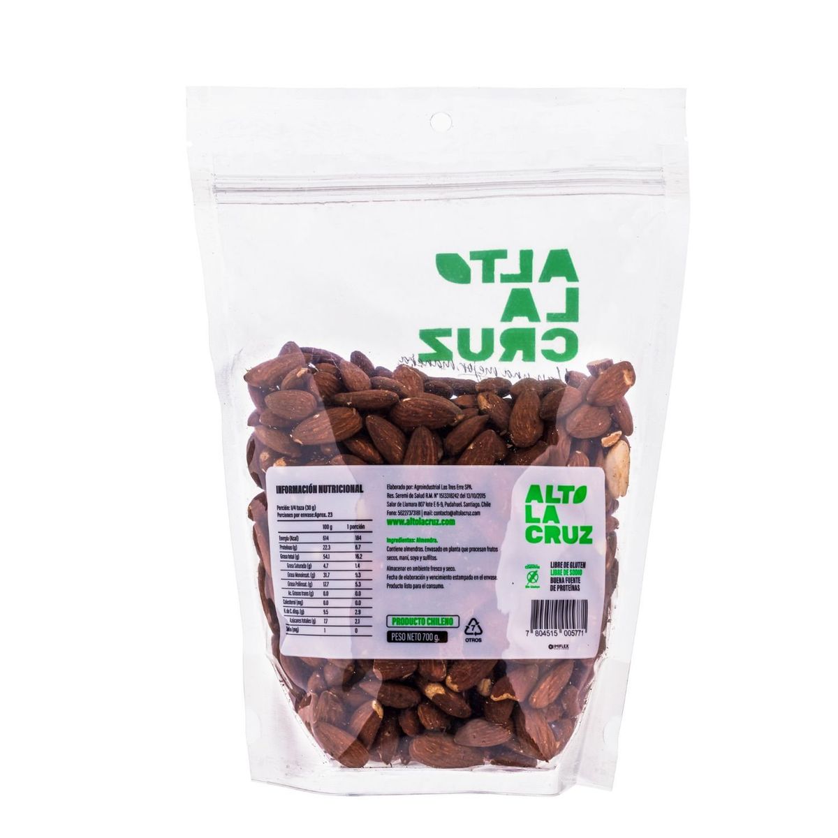 ALTO LA CRUZ - Almendras Tostada Alto La Cruz 700 g