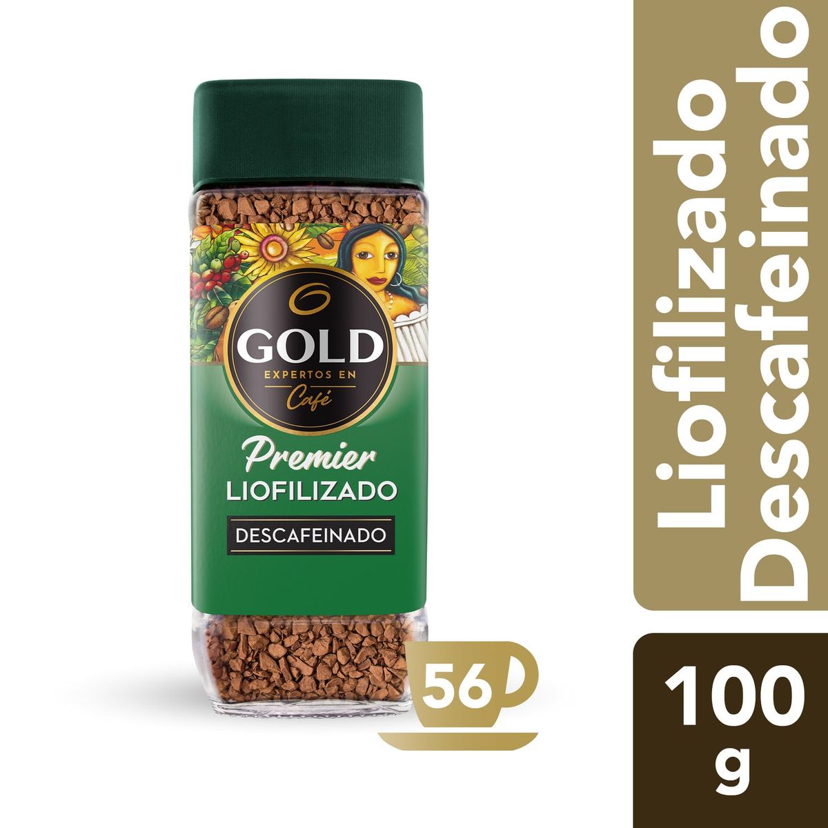 GOLD - Café Instantáneo Liofilizado Descafeinado Gold 100 g