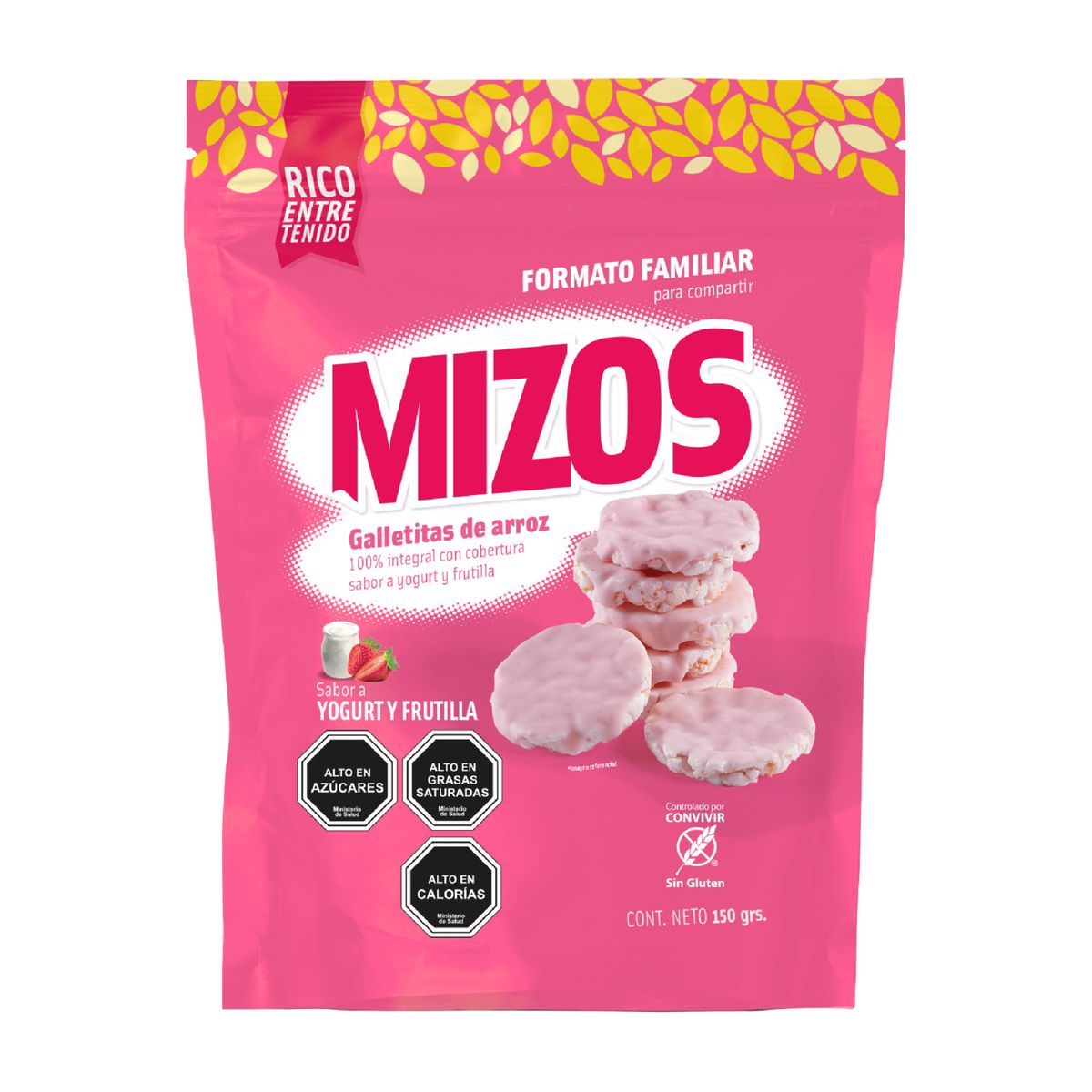 MIZOS - Galleta de Arroz Mizos Yogurt Frutilla 150 g