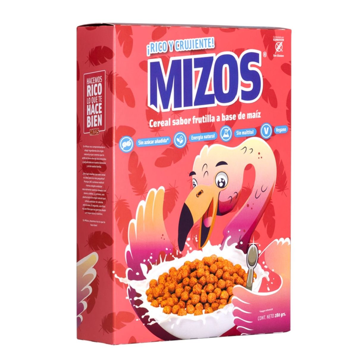 MIZOS - Cereal de Maíz Sabor Frutilla Mizos 280 g