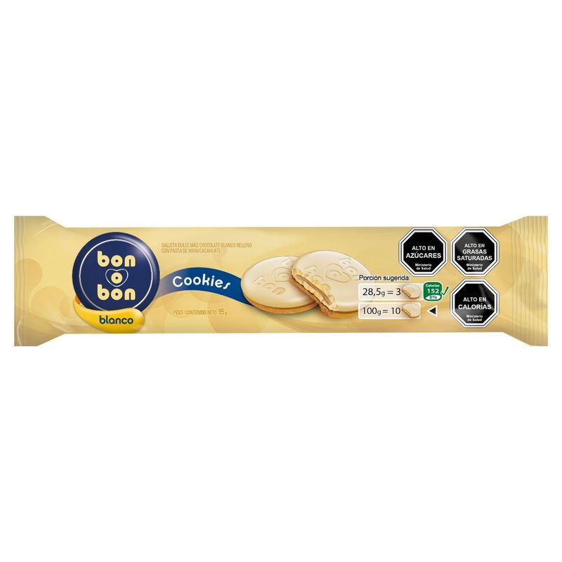 BON O BON - Galletas Bon o Bon Chocolate Blanco 95 g