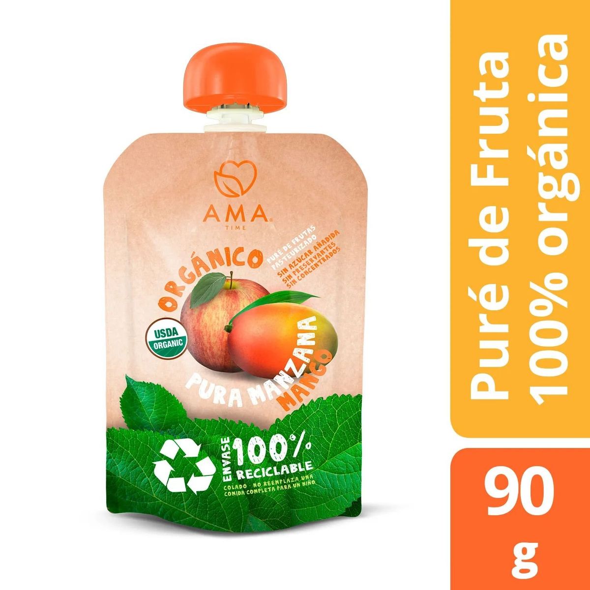 AMA - Puré de Manzana y Mango Orgánico Ama 90 g