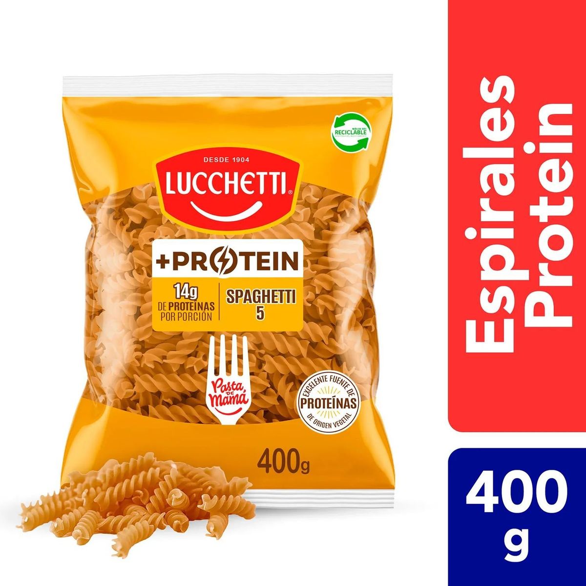 LUCCHETTI - PASTA ESPIRALES PROTEIN LUCCHETTI 400 GR
