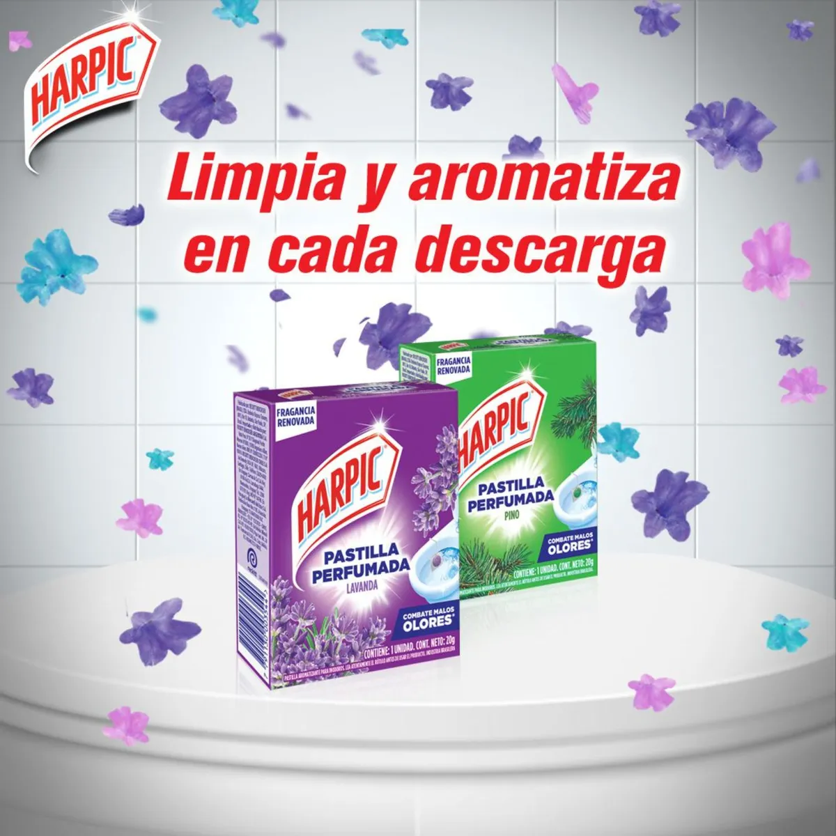 HARPIC - Pastilla para Inodoro Aroma Pino Harpic Un