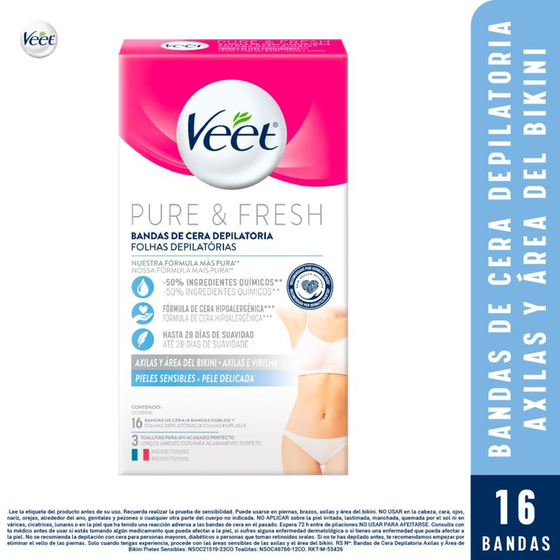 VEET - Bandas Depilatorias Axila y Bikini Veet 16 Un