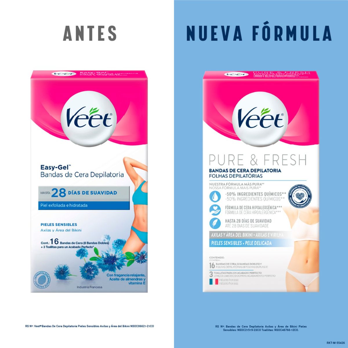 VEET - Bandas Depilatorias Axila y Bikini Veet 16 Un