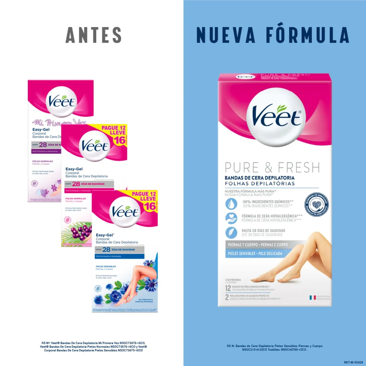 VEET - Bandas Depilatorias Corporal Veet 12 Un