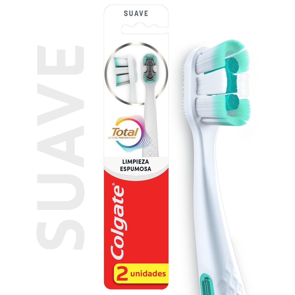 COLGATE - Cepillo de Dientes Colgate Total 12 Limpieza Espumosa 2 Un