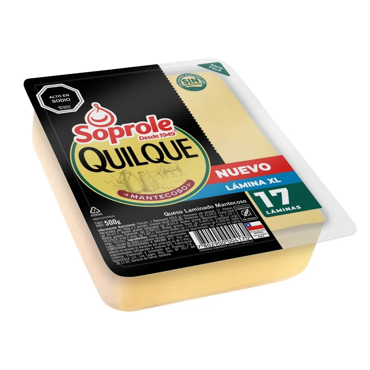 SOPROLE - Queso Mantecoso Quilque Laminado XL Soprole 500 g