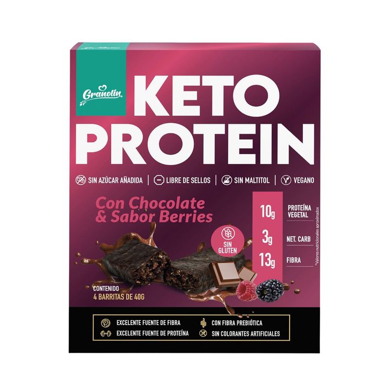 GRANOLIN - Barritas de Proteína Granolin Chocolate y Berries 4 un