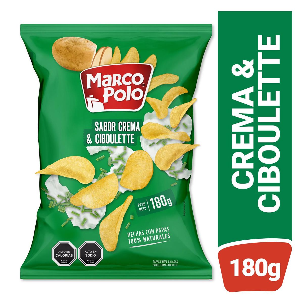 MARCO POLO - Papas Fritas Sabor Crema y Ciboulette Marco Polo 180 g