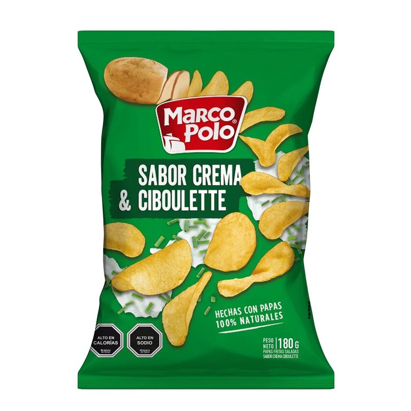 MARCO POLO - Papas Fritas Sabor Crema y Ciboulette Marco Polo 180 g