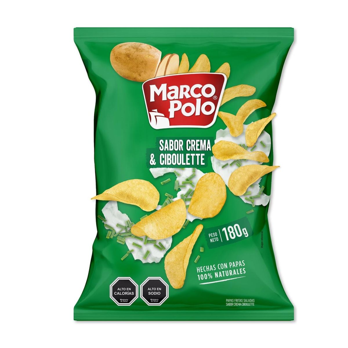 MARCO POLO - Papas Fritas Sabor Crema y Ciboulette Marco Polo 180 g