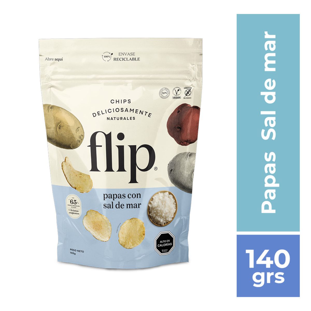 FLIP - Chips Papa Flip Sal de Mar 140 g