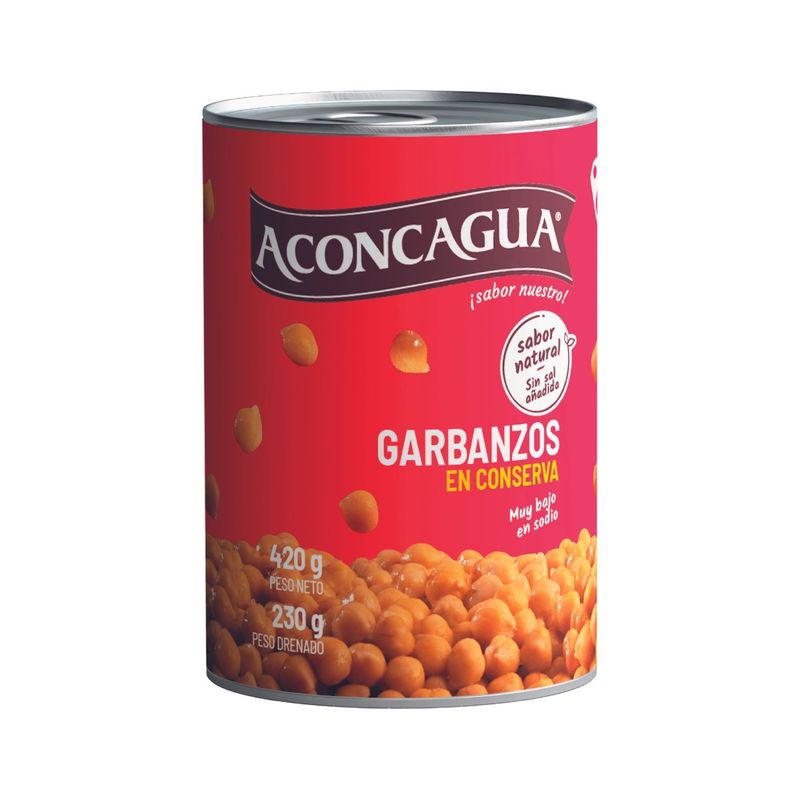 ACONCAGUA - Conserva Garbanzos Aconcagua Sin Sal 420 g