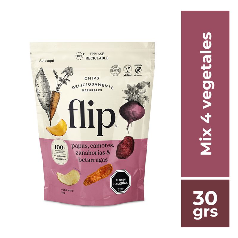 FLIP - Chips Mix Flip Papa Camote Zanahoria Betarraga 30 g