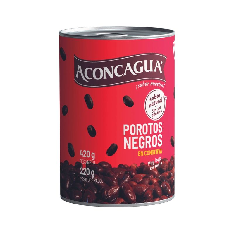 ACONCAGUA - Conserva Porotos Negros Aconcagua Sin Sal 420 g