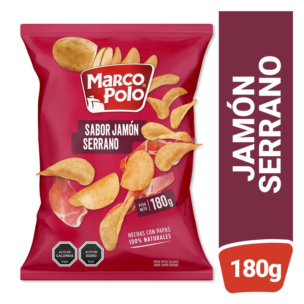MARCO POLO - Papas Fritas Sabor Jamón Serrano Marco Polo 180 g