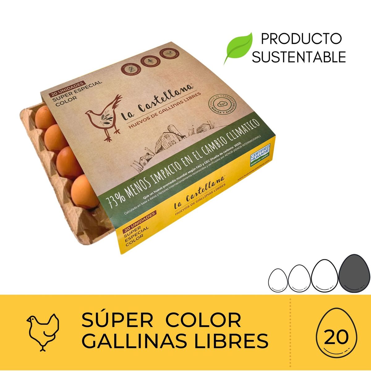 LA CASTELLANA - Huevos de Color Gallina Libre La Castellana 20 Un