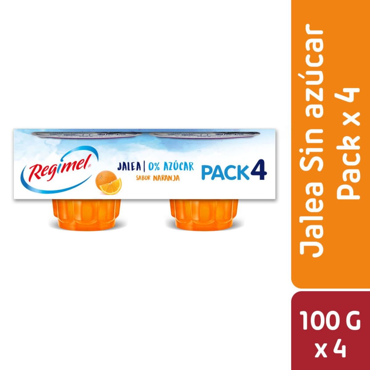 REGIMEL - Pack Jalea Sabor Naranja Regimel 4 x 100 g