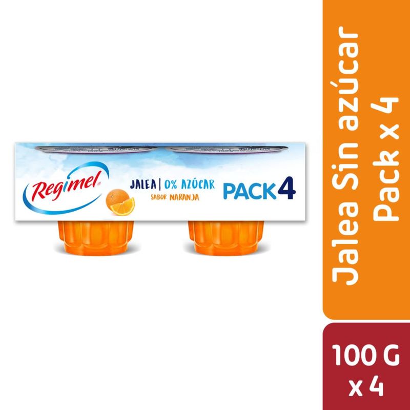 REGIMEL - Pack Jalea Sabor Naranja Regimel 4 x 100 g