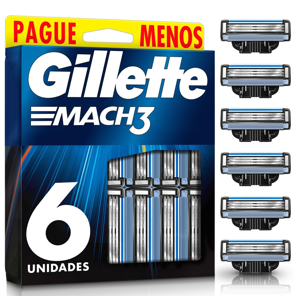GILLETTE - Repuesto Gillette Mach3 6 un