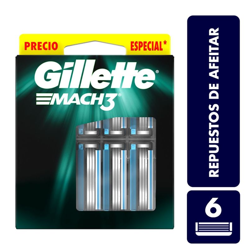 GILLETTE - Repuesto Gillette Mach3 6 un