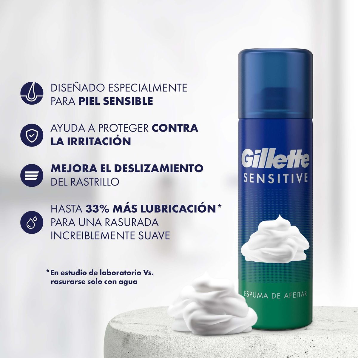GILLETTE - Crema de Afeitar Gillette Sensitive 150 g