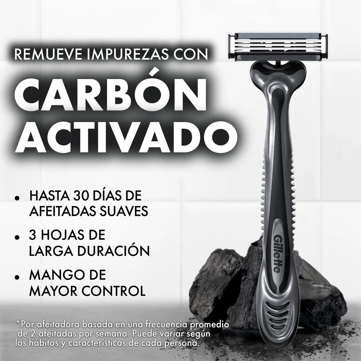 GILLETTE - Máquina de Afeitar Gillette Prestobarba 3 Carbono 2 un