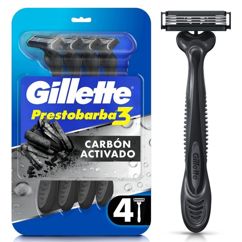 GILLETTE - Prestobarba 3 Gillette Carbón 4 un
