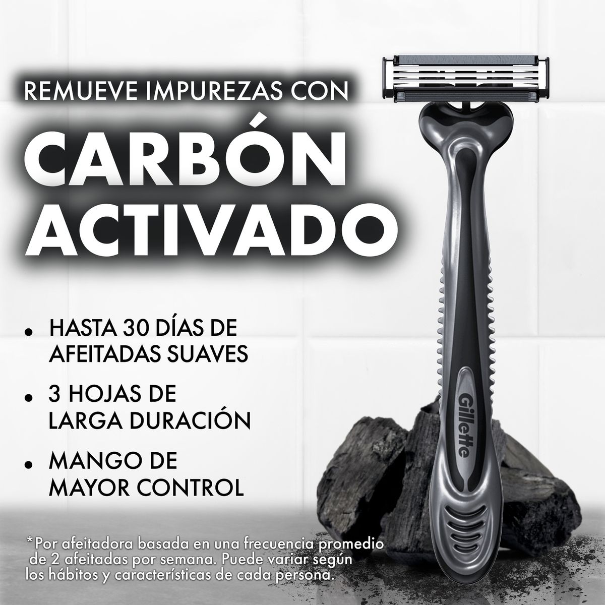 GILLETTE - Prestobarba 3 Gillette Carbón 4 un