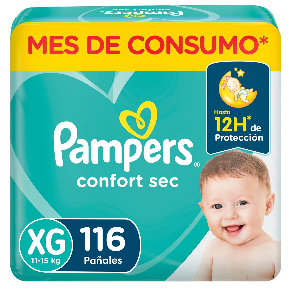 PAMPERS - Pañales Desechables Pampers Confort Sec XG 112 Un