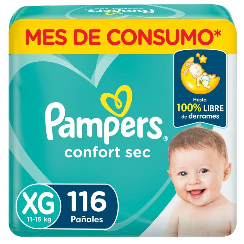 PAMPERS - Pañales Desechables Pampers Confort Sec XG 112 Un