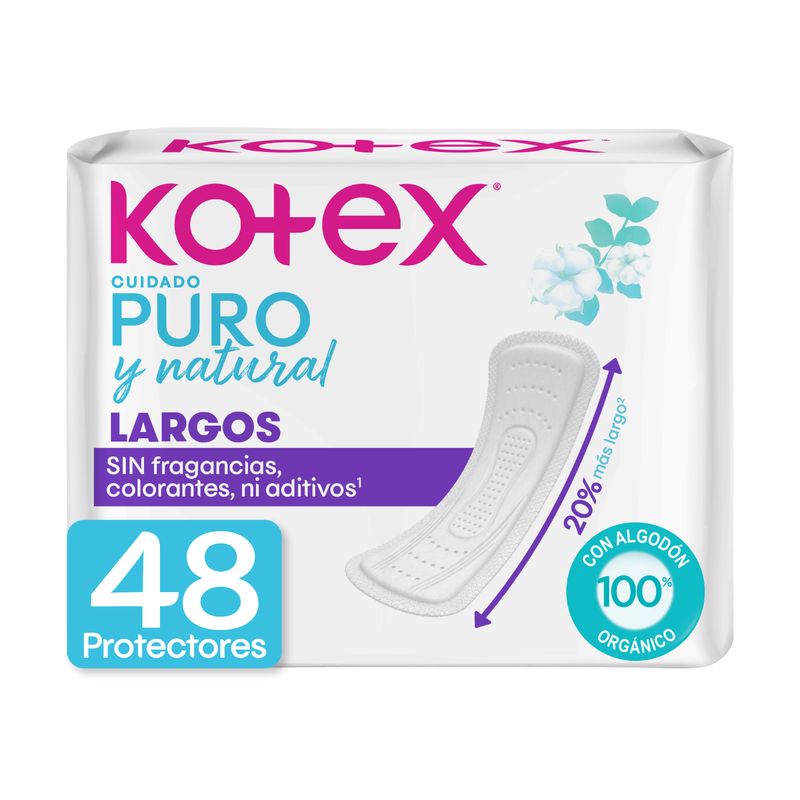 KOTEX - Protectores Diarios Kotex Cuidado Puro y Natural 48 Un