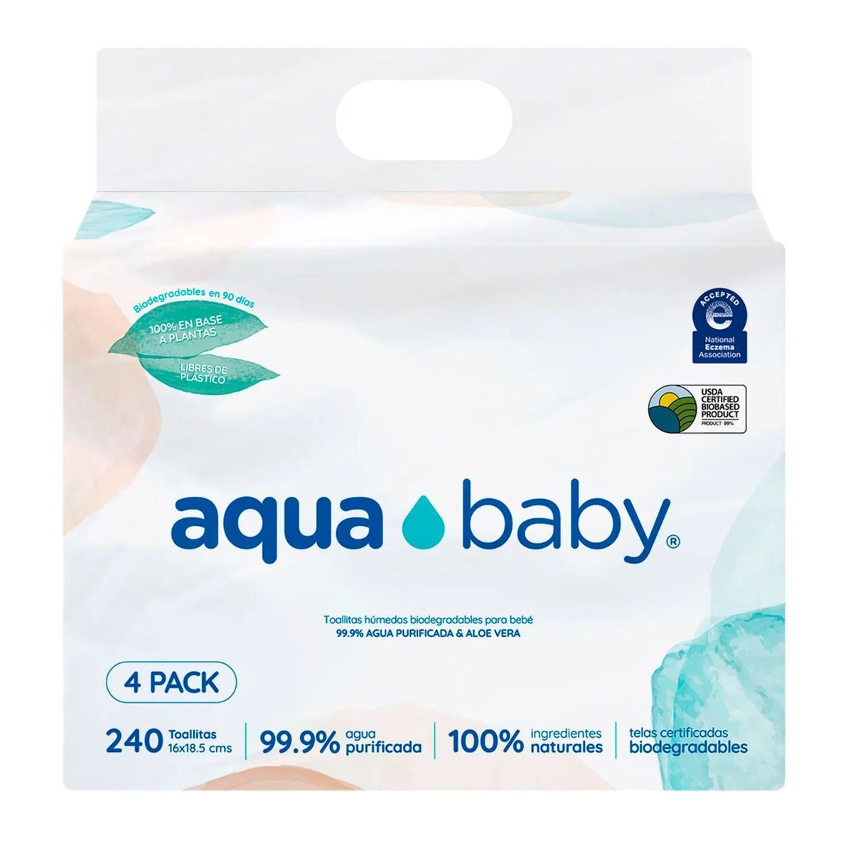 AQUA BABY - Toallitas Húmedas 99.9% Agua Aqua Baby 240 Un
