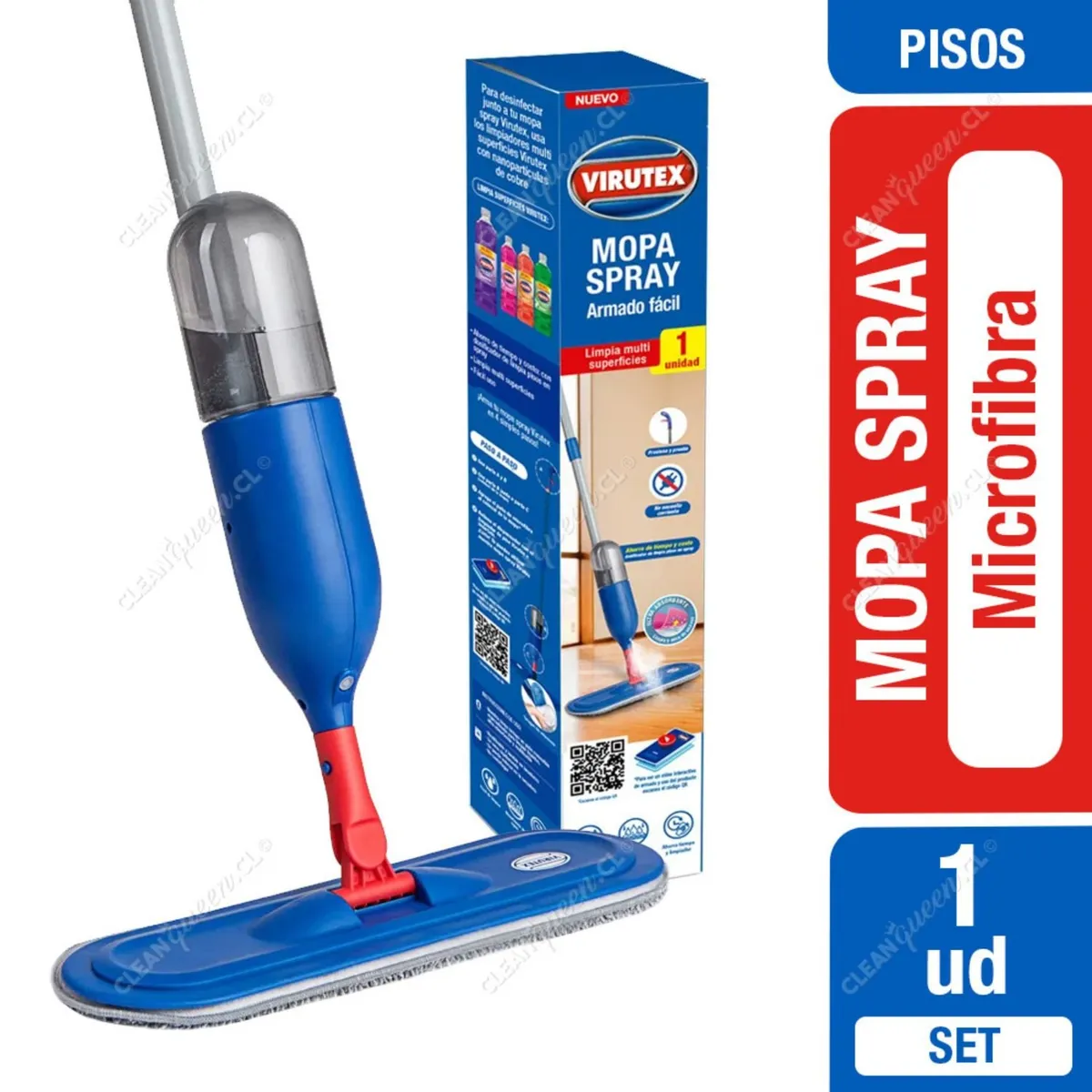 VIRUTEX - Mopa Plana Virutex Microfibra Spray 1 Un