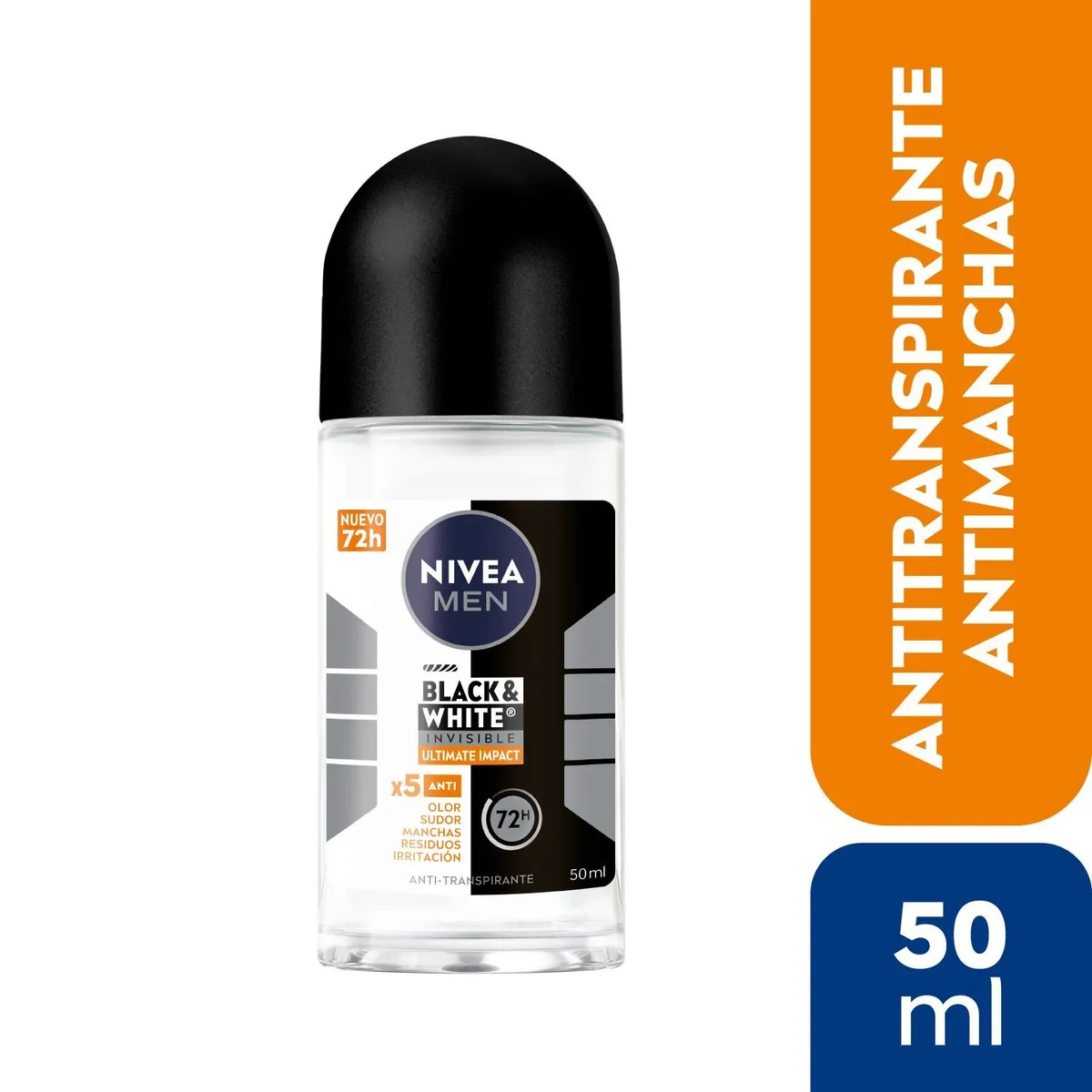 NIVEA - Desodorante Roll-On Nivea Men Black & White 50 ml