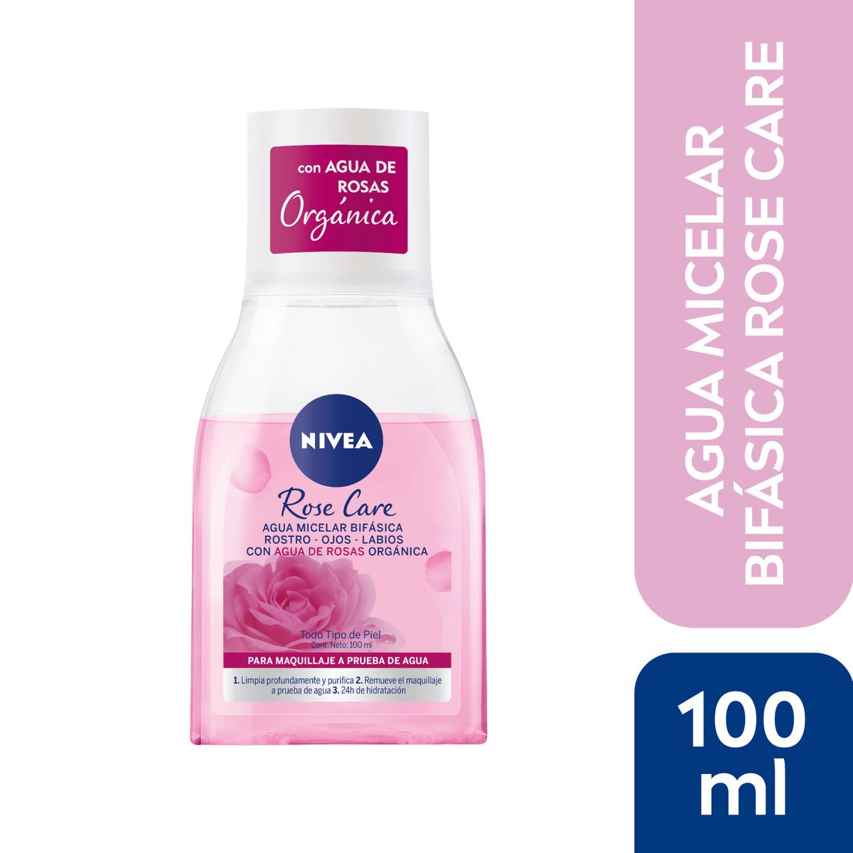 NIVEA - Agua Micelar Nivea Bifásica Rose Care 100 ml