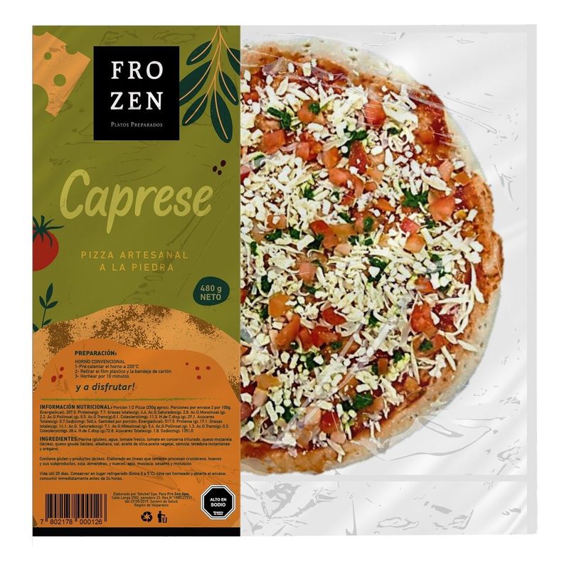 FRO ZEN - Pizza Artesanal Caprese a la Piedra Fro Zen 480 g