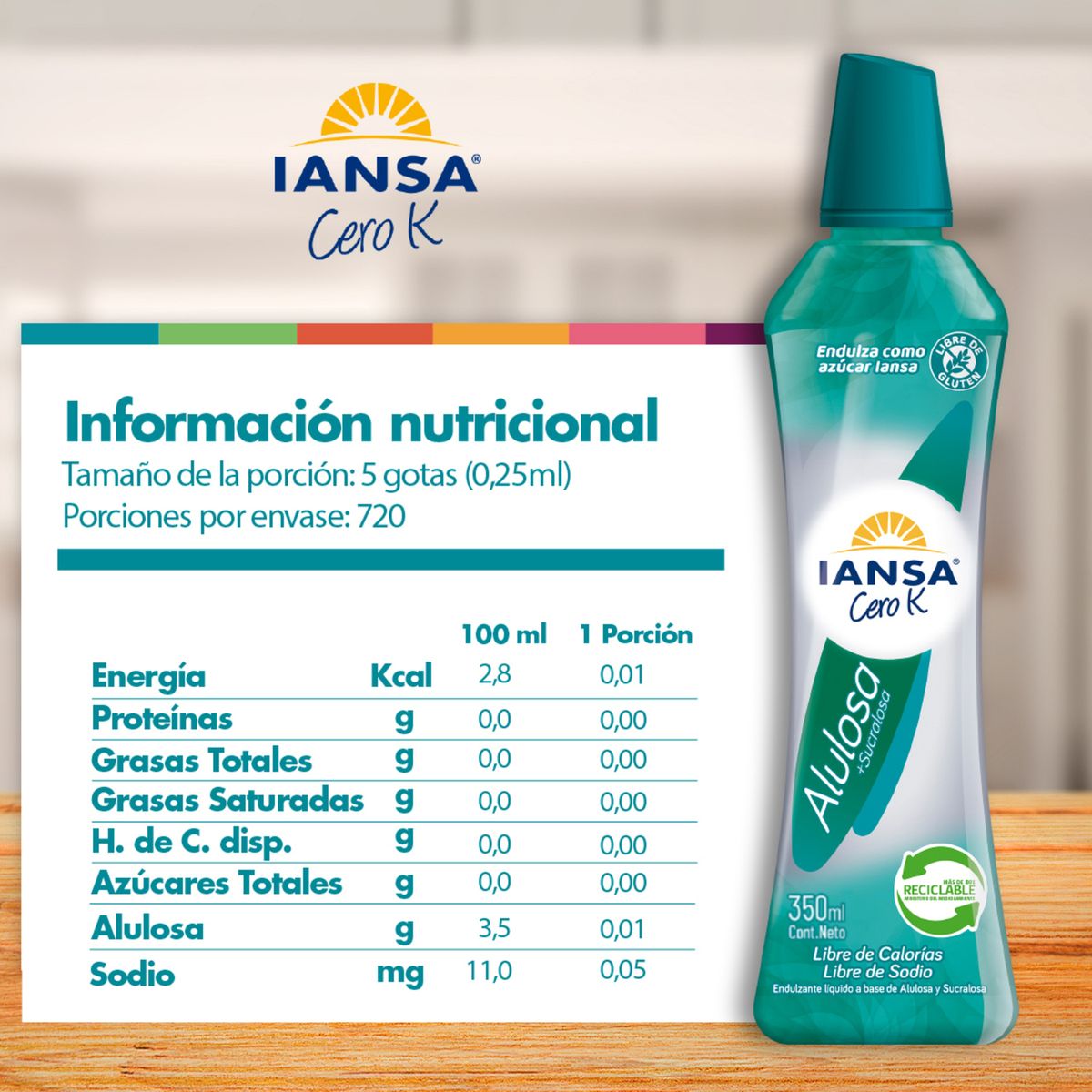 IANSA CERO K - Endulzante Alulosa Iansa CeroK 350 ml