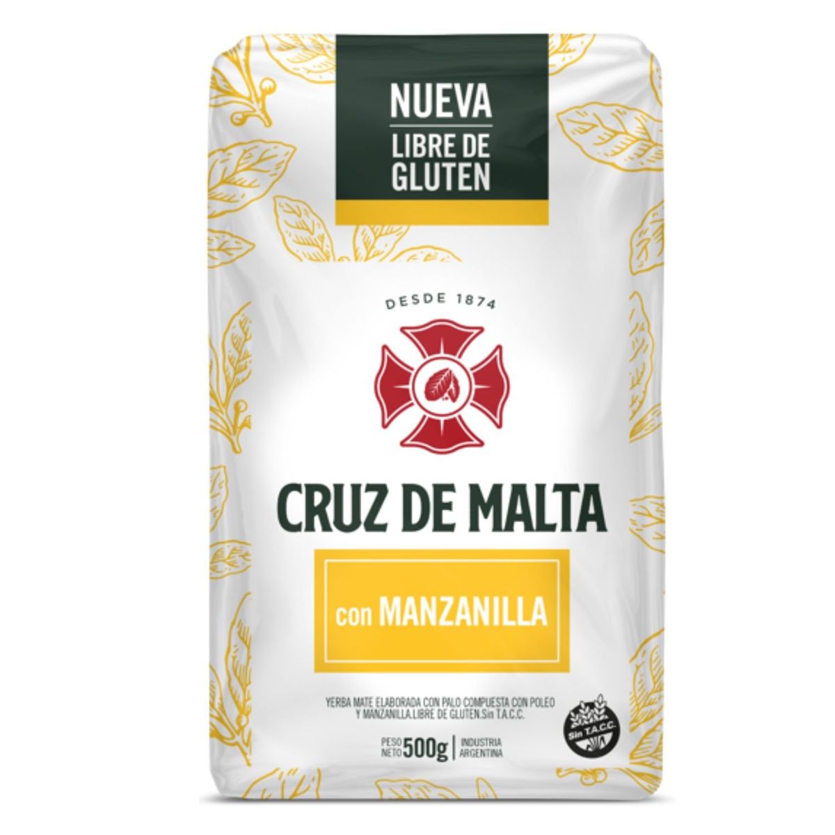 CRUZ DE MALTA - YERBA MATE SABOR MANZAN. CDM 500 GR CAJA