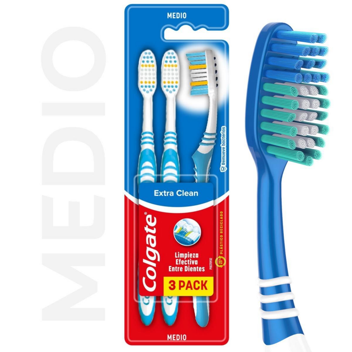 COLGATE - Cepillo de Dientes Colgate Extra Clean 3 Un