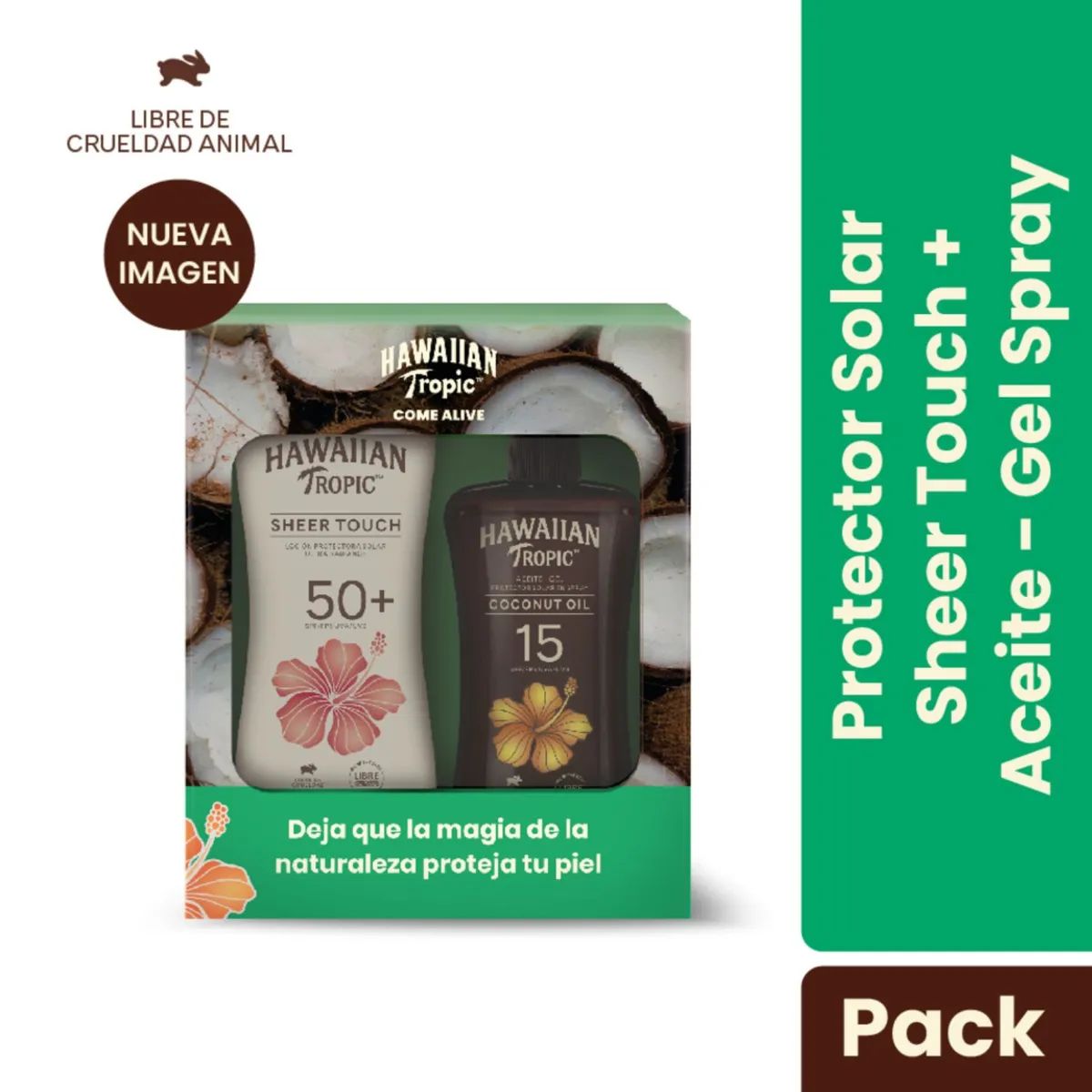 HAWAIIAN TROPIC - Pack Protector Solar + Aceite Bronceador Hawaiian Tropic 2 x 240 ml