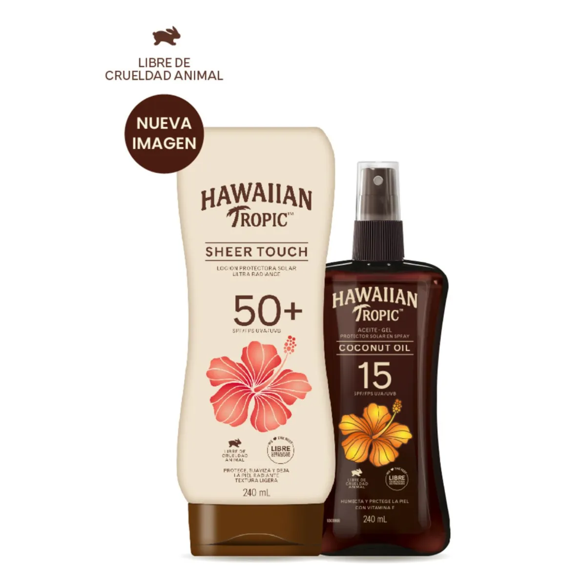 HAWAIIAN TROPIC - Pack Protector Solar + Aceite Bronceador Hawaiian Tropic 2 x 240 ml