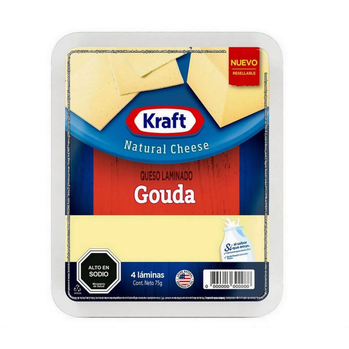 KRAFT - Queso Gauda Laminado Kraft 75 g