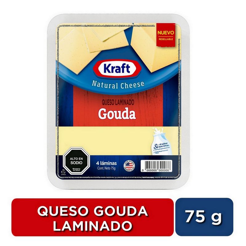 KRAFT - Queso Gauda Laminado Kraft 75 g