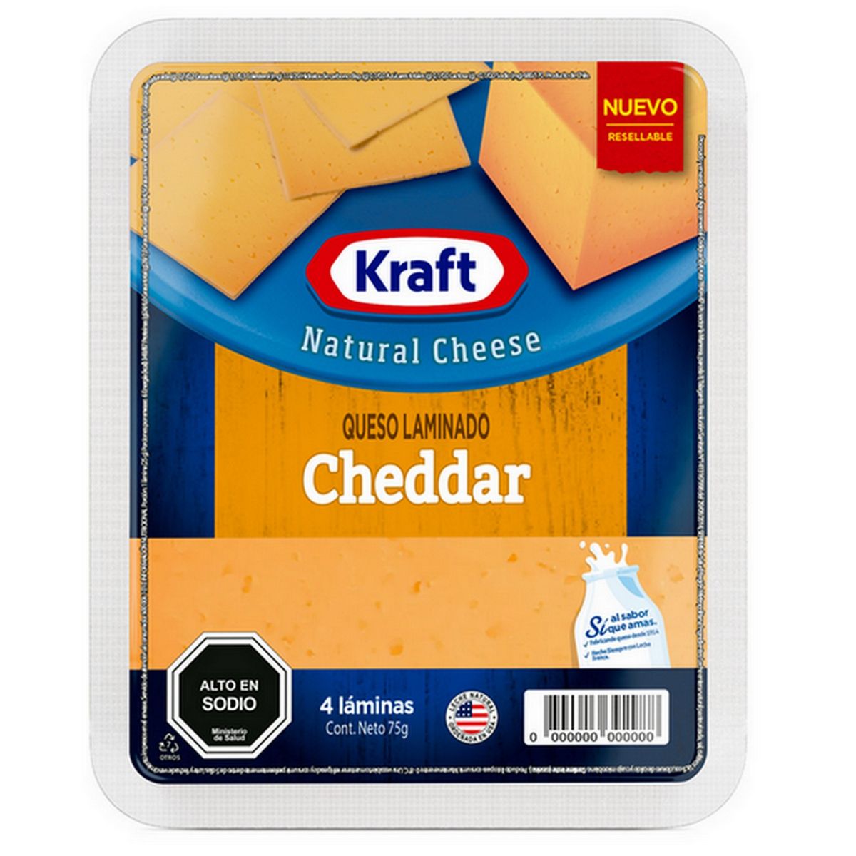 KRAFT - Queso Cheddar Laminado Kraft 75 gr