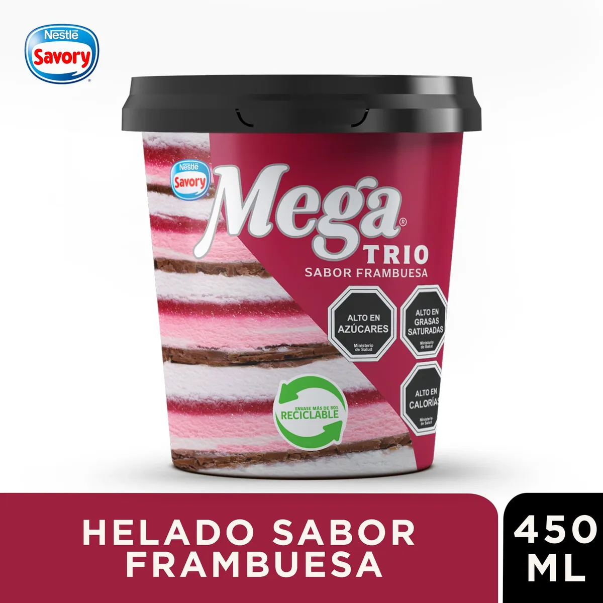 MEGA - HELADO FRAMBUESA TRIO MEGA 450 ML