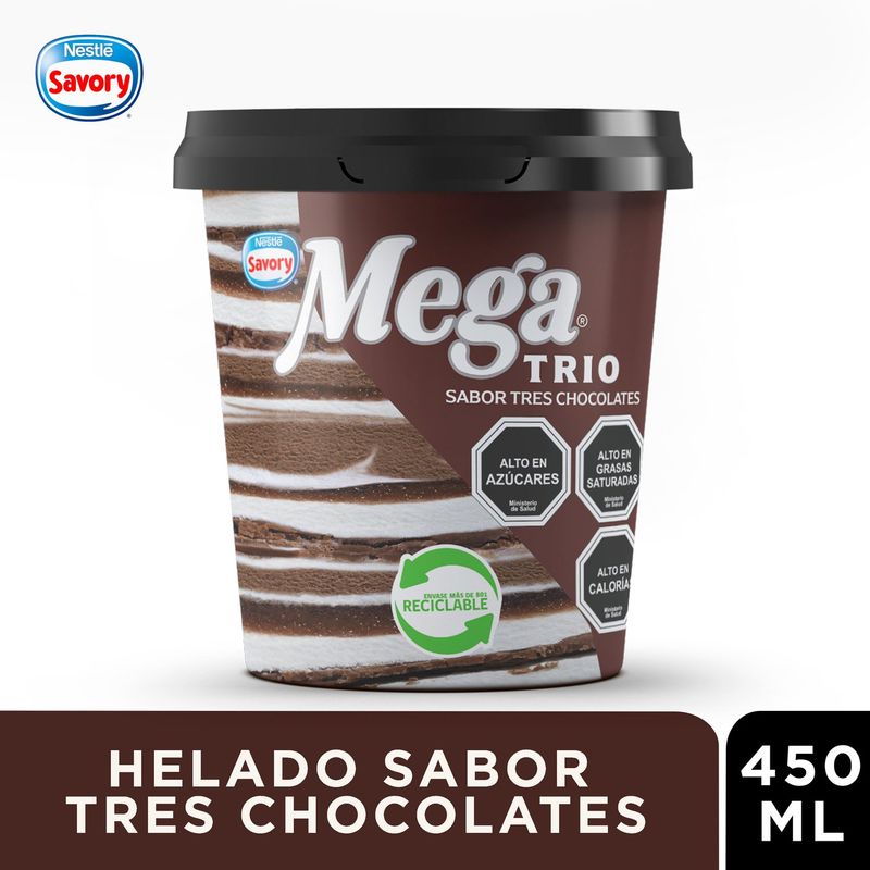 MEGA - HELADO CHOCOLATE TRIO MEGA 450 ML